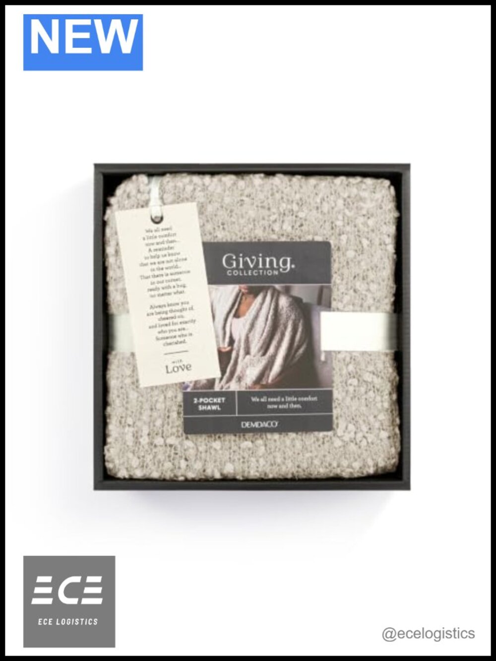 Soft Knit Shawl with Pockets Cozy Wrap for Women Blanket Style